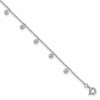 Sterling Silver Rhodium-plated Bezel CZ 9 inch Plus 1 inch Extender - Total 10 inch Anklet
