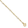 Affordable Expressions Sterling Silver Gold-tone 3mm Freshwater Cultured Pearl 9 inch Plus 1 inch Extender - Total 10 inch Anklet