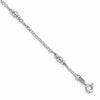 Sterling Silver Rhodium-plated Beads 9 inch Plus 1 inch Extender - Total 10 inch Anklet