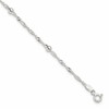 Sterling Silver Polished Beaded Singapore 10in Anklet