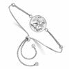 Sterling Silver Rhodium-plated Polished Cherub Adjustable Bracelet