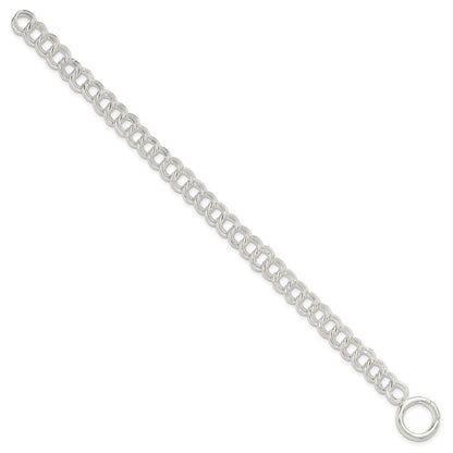 Sterling Silver Polished Double Link 8in Charm Bracelet