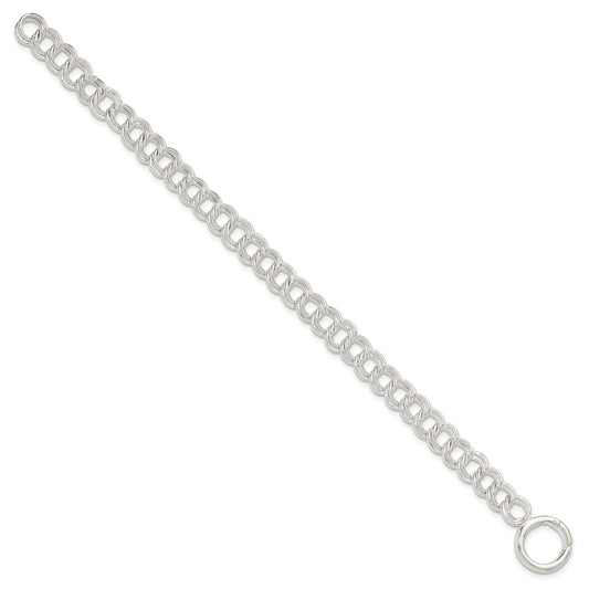 Sterling Silver Polished Double Link 7in Charm Bracelet