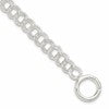 Sterling Silver Polished Double Link 7in Charm Bracelet