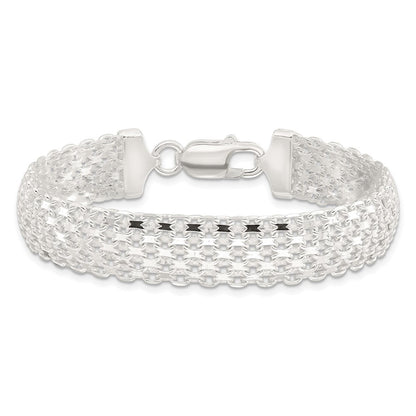 Sterling Silver Polished 11.5mm Bismark 7in Bracelet