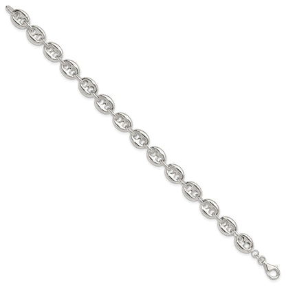 Sterling Silver Polished Fancy Link Bracelet
