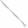 Sterling Silver Rhodium-plated CZ 7.25in w/1in ext. Bracelet