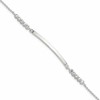 Sterling Silver Rhodium-plated CZ 7in w/1in ext. ID Bracelet