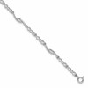 Sterling Silver Rhodium-plated Polished CZ w/2in ext. Bracelet