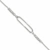 Sterling Silver Rhodium-plated CZ 7in with .75in ext. Bracelet