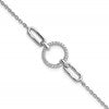 Sterling Silver Rhodium-plated Fancy CZ Circle 7in w/1in ext Bracelet