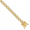 Sterling Silver Gold-tone 4mm Round CZ 7.5in Tennis Bracelet