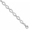 Sterling Silver Rhod-plated CZ Infinity Link w/1in ext. Bracelet