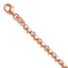 Sterling Silver Rose Tone Polished CZ and Hearts 7in w/1in ext. Bracelet