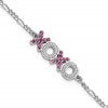 Sterling Silver Rhodium-plated X and O CZ 7.25in w/1 in ext Bracelet