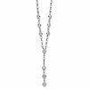 Sterling Silver Rhodium-plated CZ Drop Dangle 18in w/2in Ext. Necklace