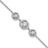 Pure Fire Sterling Silver Rhod-plated Fancy CZ 7in w/1in ext Bracelet