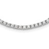 Sterling Silver Rhodium-plated Polished CZ Tennis Necklace