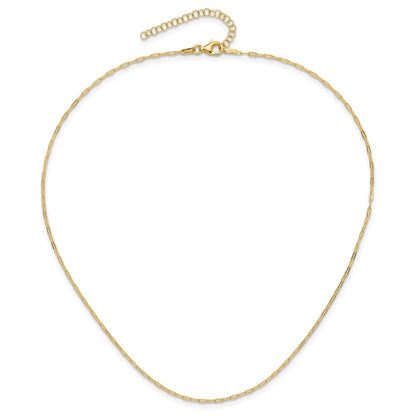 Sterling Silver Gold-tone 1.65mm Paperclip Link 16in w/2in ext Necklace