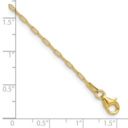 Sterling Silver Gold-tone 1.65mm Paperclip Link 16in w/2in ext Necklace