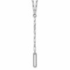 Sterling Silver Rhodium-plated Paperclip Link CZ 16in w/1.75in ext. Necklac