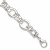 Sterling Silver Polished Flat Fancy Link Bracelet