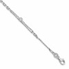 Sterling Silver Rhodium-plated Polished 7in w/1in ext Fancy CZ Bracelet