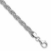 Sterling Silver Rhodium-plated Polished Diamond-cut Braided 7.25 inch Bracelet