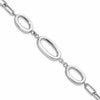 Sterling Silver Rhodium-plated Fancy Ovals 6.5in w/1in ext. Bracelet