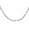 Sterling Silver Polished Multi-strand Beaded 18in Necklace