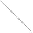 Sterling Silver Rhodium-plated Textured Hearts 7in w/1in ext. Bracelet
