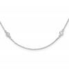 Sterling Silver Polished CZ 6 Station with 2in ext Necklace