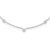 Sterling Silver E-coated CZ Stations 18in w/2in ext Necklace