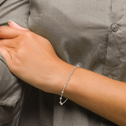 Sterling Silver Adjustable Rosary Bracelet