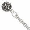 Sterling Silver Oxidized Dangle GUARDIAN ANGEL Toggle Clasp Bracelet
