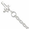 Sterling Silver E-Coated Double Open Cross Toggle Bracelet