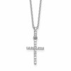 Sterling Silver Rhodium-plated CZ Cross 20in Necklace