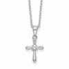 Sterling Silver Rhodium-plated CZ 13in w/2in ext. Necklace