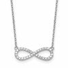 Sterling Silver Rhodium-plated CZ Infinity Symbol 18in w/2in ext. Necklace