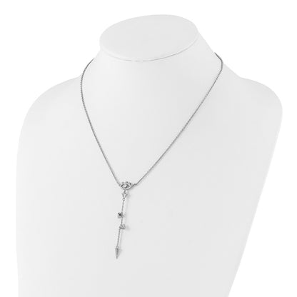 Pure Fire Sterling Silver Rhodium-plated Evil Eye CZ 18in w/2in ext Necklac