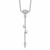 Pure Fire Sterling Silver Rhodium-plated Evil Eye CZ 18in w/2in ext Necklac
