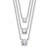 Sterling Silver Rhodium-plated CZ 3-Strand 14.5in w/2in ext Necklace