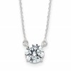 Sterling Silver Rhodium-plated Polished Round 8mm CZ Necklace