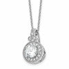 Sterling Silver Rhodium-plated Fancy Beaded CZ with 2in ext Necklace