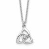 Sterling Silver Rhodium-plated Celtic Triangle CZ 16in w/2 in ext Necklace