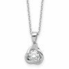 Sterling Silver Rhodium-plated CZ in Love Knot 16in w/2in ext Necklace