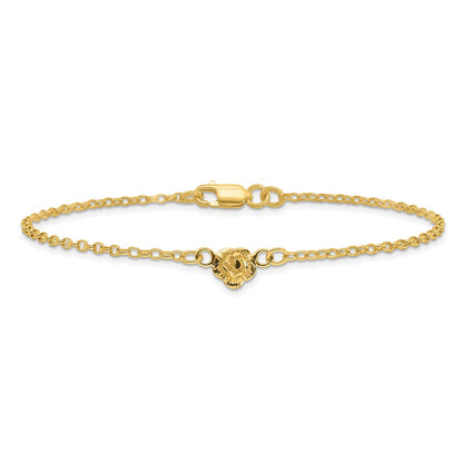Affordable Expressions Sterling Silver Gold-tone Flower Charm 9 Inch Anklet