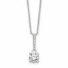 Sterling Silver E-coated CZ 17.75in Necklace