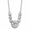 Sterling Silver Rhodium-plated with CZ 16in w/2in ext Necklace