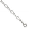 Sterling Silver 9inch Solid Polished Fancy Link Anklet
